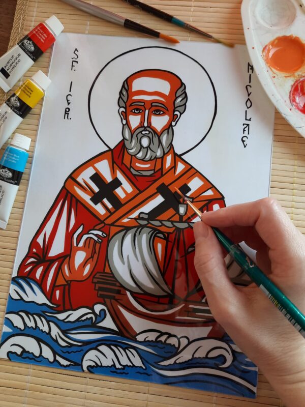 Sablon icoana Sf. Nicolae - imagine 3